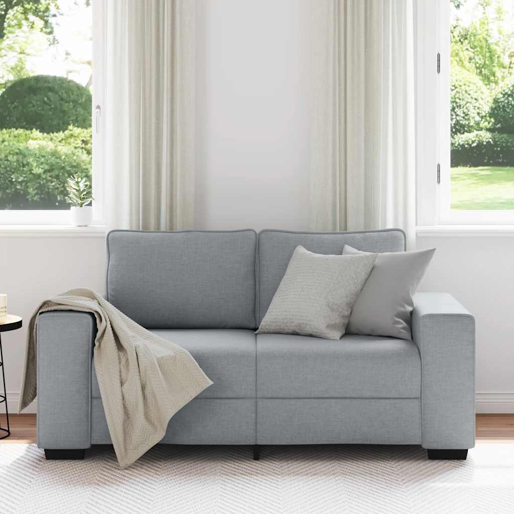 Divano a 2 Posti Grigio Chiaro 160x77x82 cm in Tessuto | homemem39