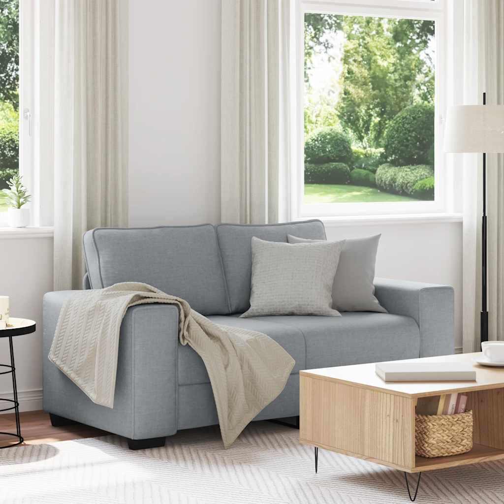Divano a 2 Posti Grigio Chiaro 160x77x82 cm in Tessuto | homemem39