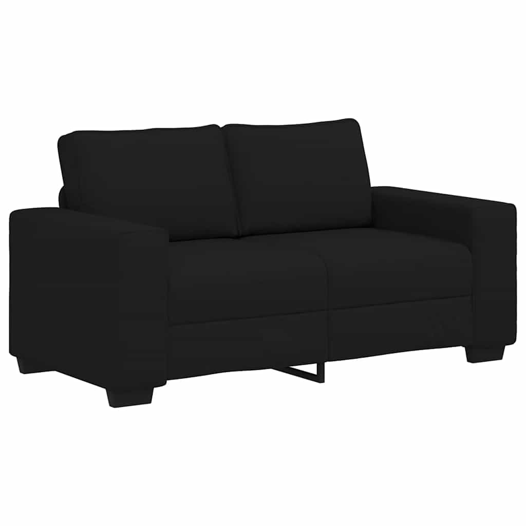 Divano a 2 Posti Nero 160x77x82 cm in Tessuto | homemem39