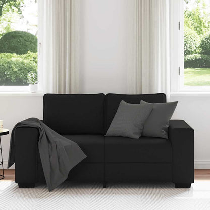 Divano a 2 Posti Nero 160x77x82 cm in Tessuto | homemem39
