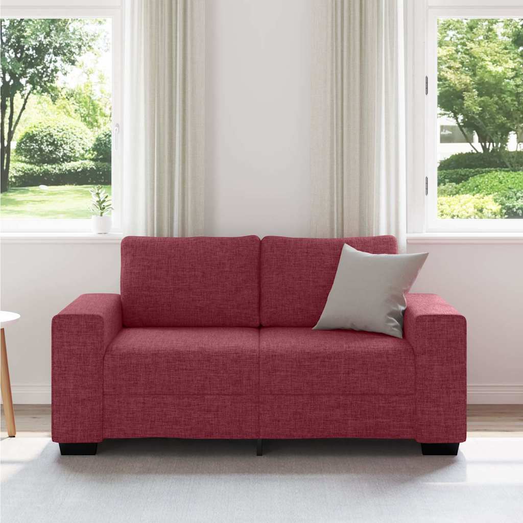 Divano a 2 Posti Rosso Vino 160x77x82 cm in Tessuto | homemem39