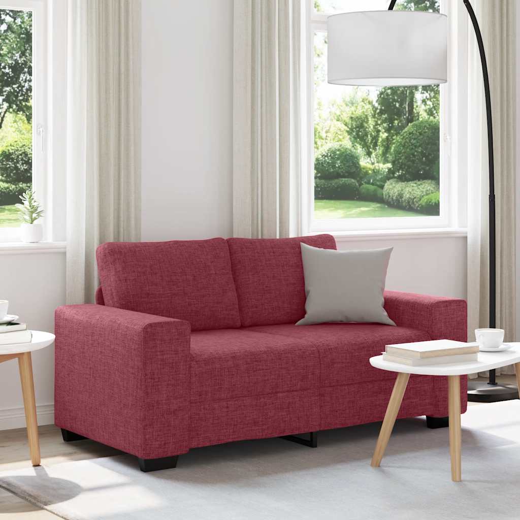Divano a 2 Posti Rosso Vino 160x77x82 cm in Tessuto | homemem39