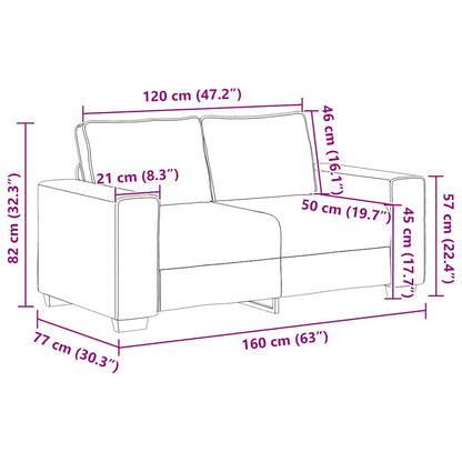 Divano a 2 Posti Marrone 160x77x82 cm in Tessuto | homemem39