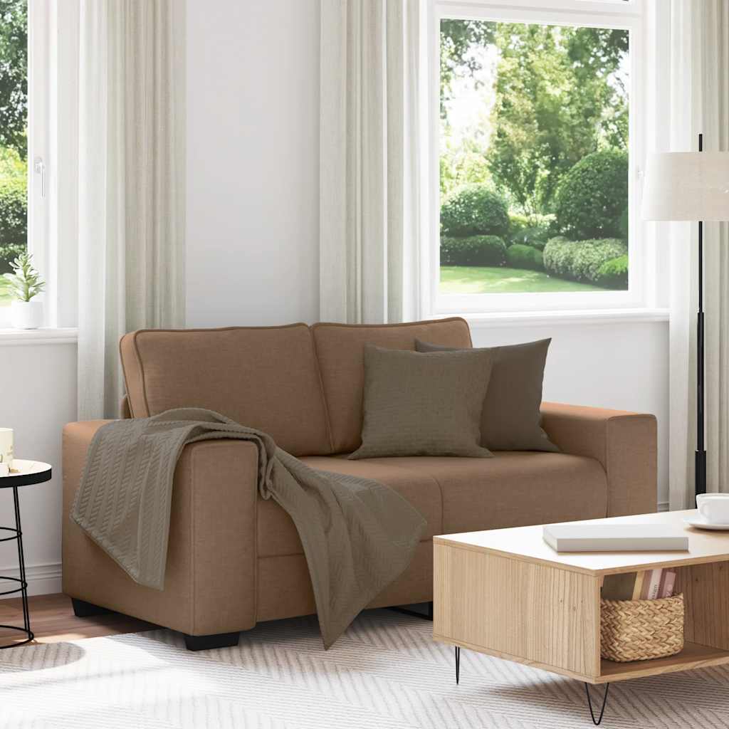 Divano a 2 Posti Marrone 160x77x82 cm in Tessuto | homemem39