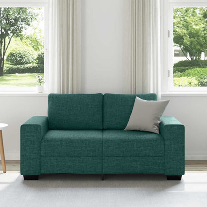 Divano a 2 Posti Verde Scuro 160x77x82 cm in Tessuto | homemem39