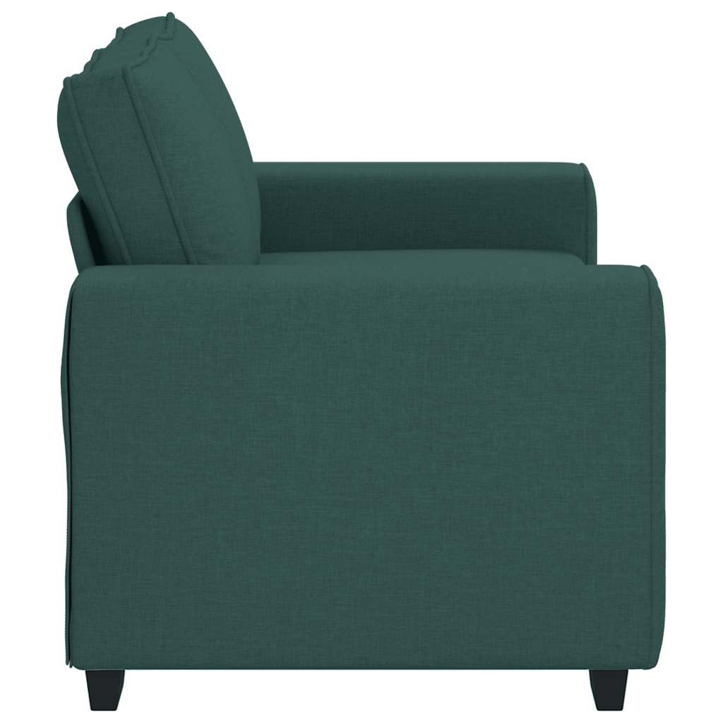 Divano a 2 Posti Verde Scuro 160x77x82 cm in Tessuto | homemem39