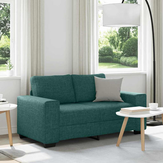 Divano a 2 Posti Verde Scuro 160x77x82 cm in Tessuto | homemem39