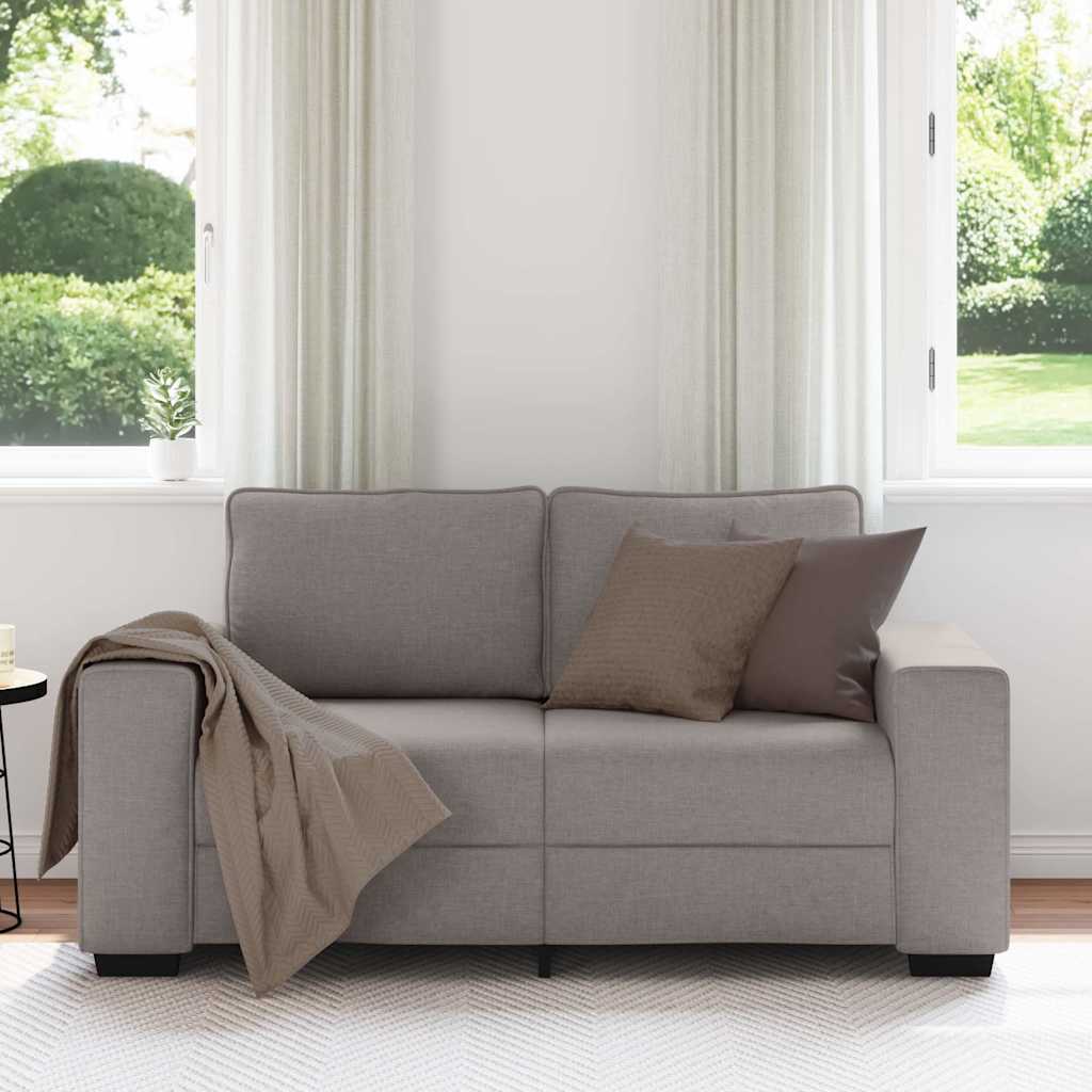 Divano a 2 Posti Tortora 160x77x82 cm in Tessuto | homemem39