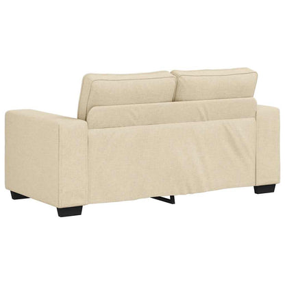 Divano a 2 Posti Crema 160x77x82 cm in Tessuto | homemem39