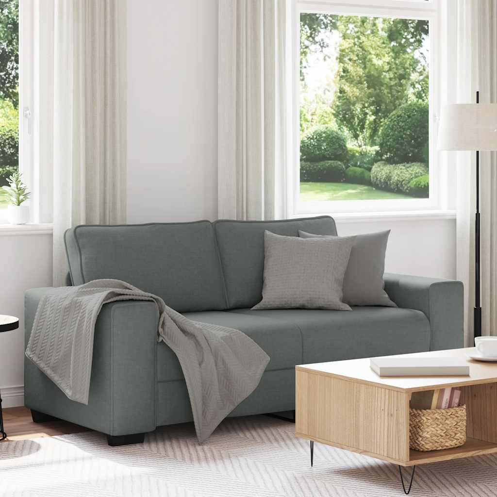 Divano a 2 Posti Grigio Scuro 180x77x82 cm in Tessuto | homemem39