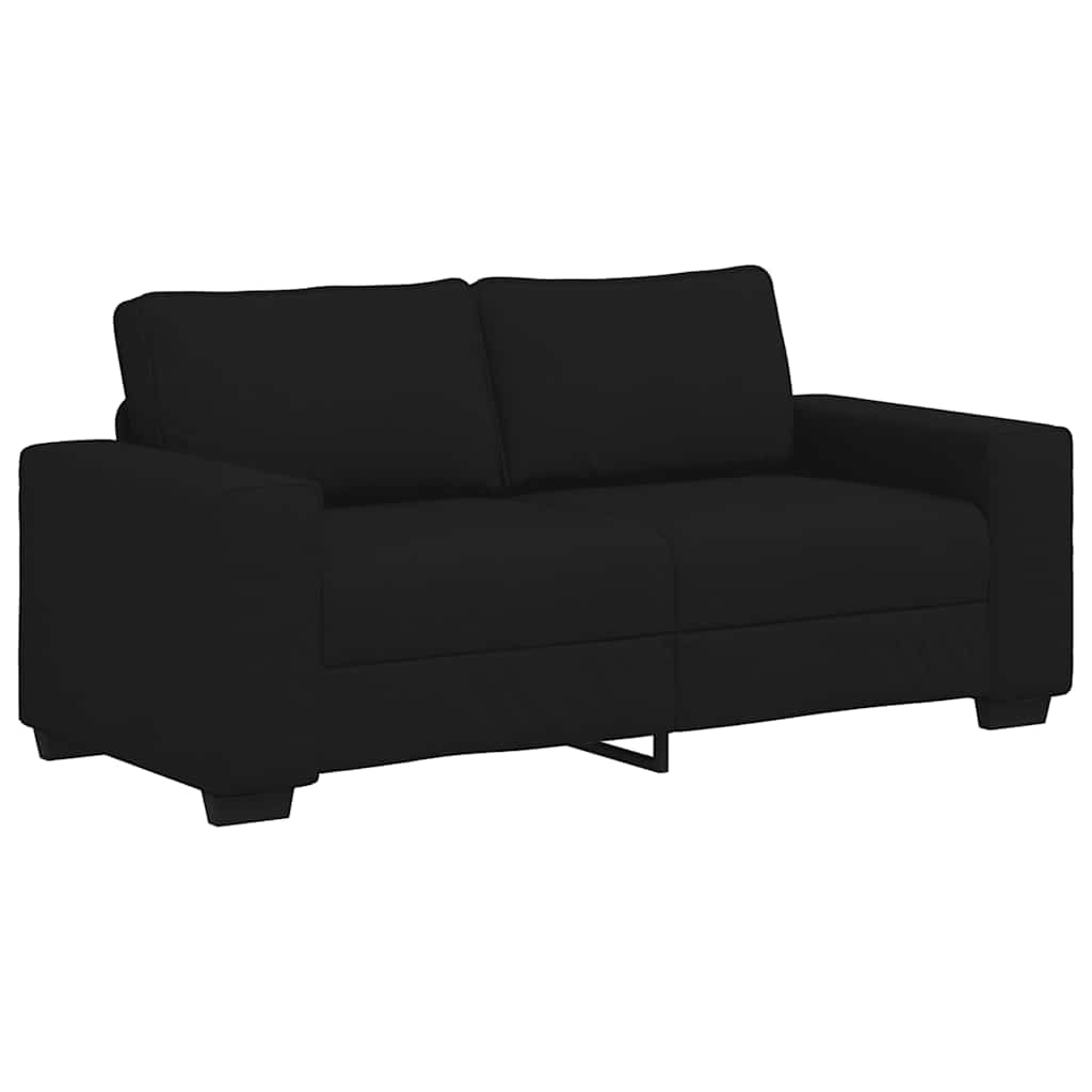 Divano a 2 Posti Nero 180x77x82 cm in Tessuto | homemem39