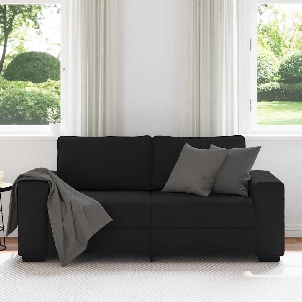 Divano a 2 Posti Nero 180x77x82 cm in Tessuto | homemem39