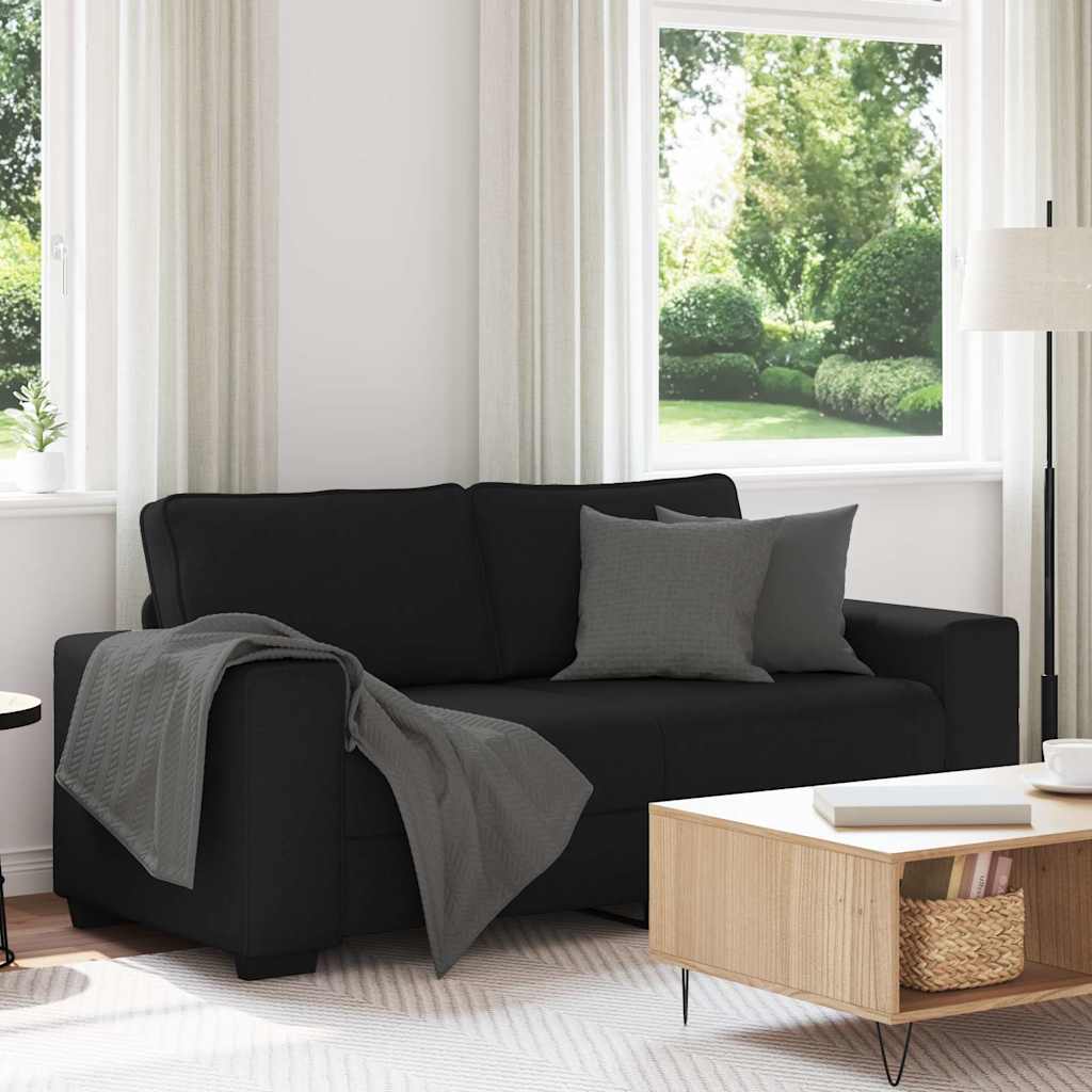 Divano a 2 Posti Nero 180x77x82 cm in Tessuto | homemem39