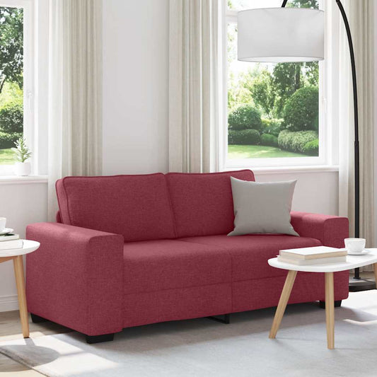 Divano a 2 Posti Rosso Vino 180x77x82 cm in Tessuto | homemem39
