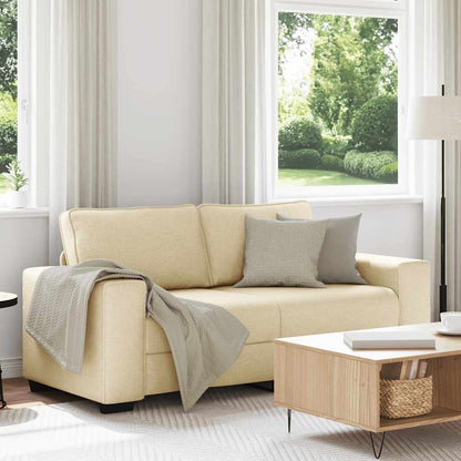 Divano a 2 Posti Crema 180x77x82 cm in Tessuto | homemem39