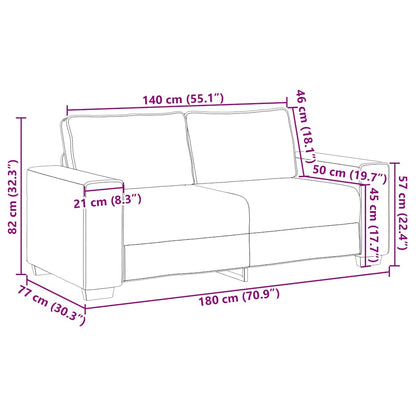 Divano a 2 Posti 180x77x82 cm in Lino | homemem39