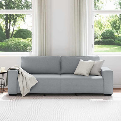 Divano a 3 Posti Grigio Chiaro 220x77x82 cm in Tessuto | homemem39
