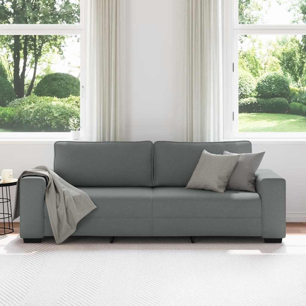 Divano a 3 Posti Grigio Chiaro 220x77x82 cm in Tessuto | homemem39