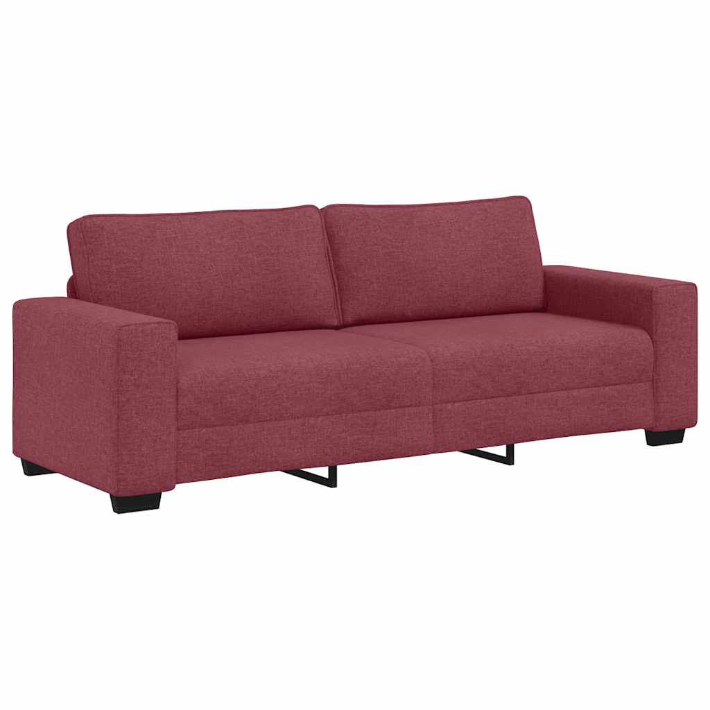 Divano a 3 Posti Rosso Vino 220x77x82 cm in Tessuto | homemem39