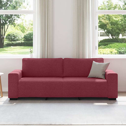 Divano a 3 Posti Rosso Vino 220x77x82 cm in Tessuto | homemem39