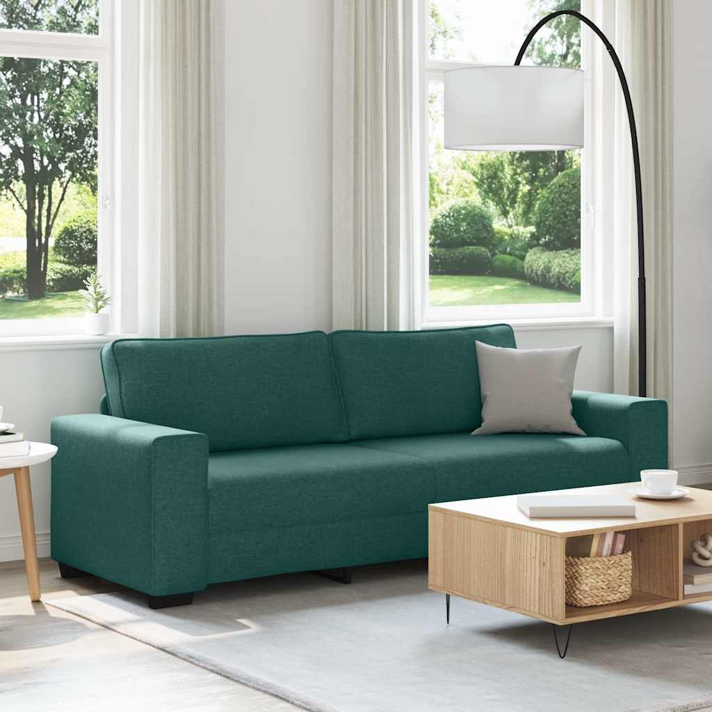 Divano a 3 Posti Verde Scuro 220x77x82 cm in Tessuto | homemem39