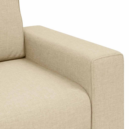 Divano a 3 Posti Crema 220x77x82 cm in Tessuto