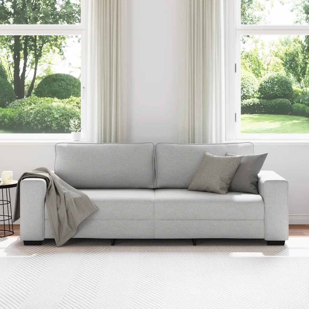 Divano a 3 Posti Grigio Nuvola 220x77x82 cm in Tessuto | homemem39