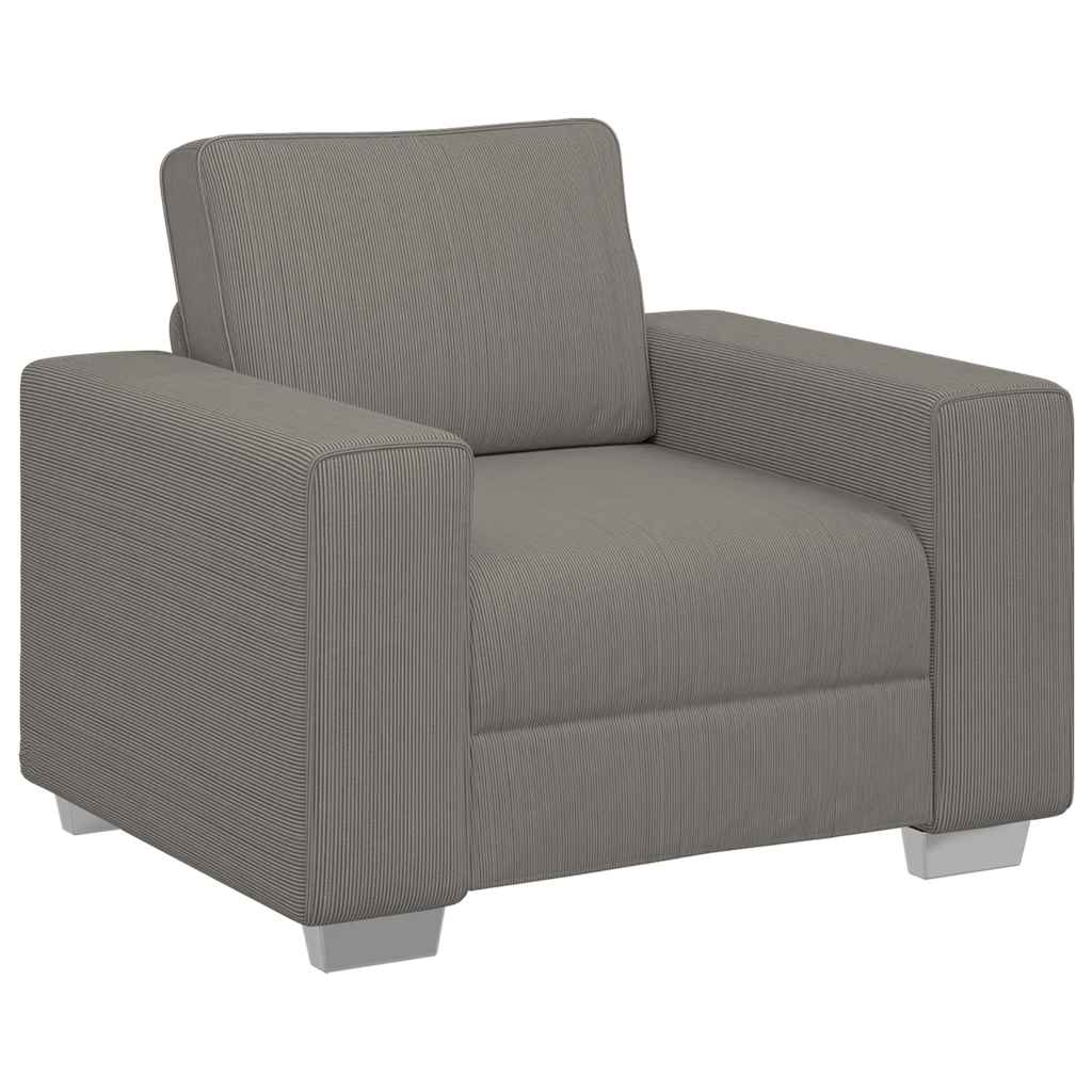Divano Sedia Grigio Chiaro 100x77x82 cm Tessuto di Velluto a Coste | homemem39