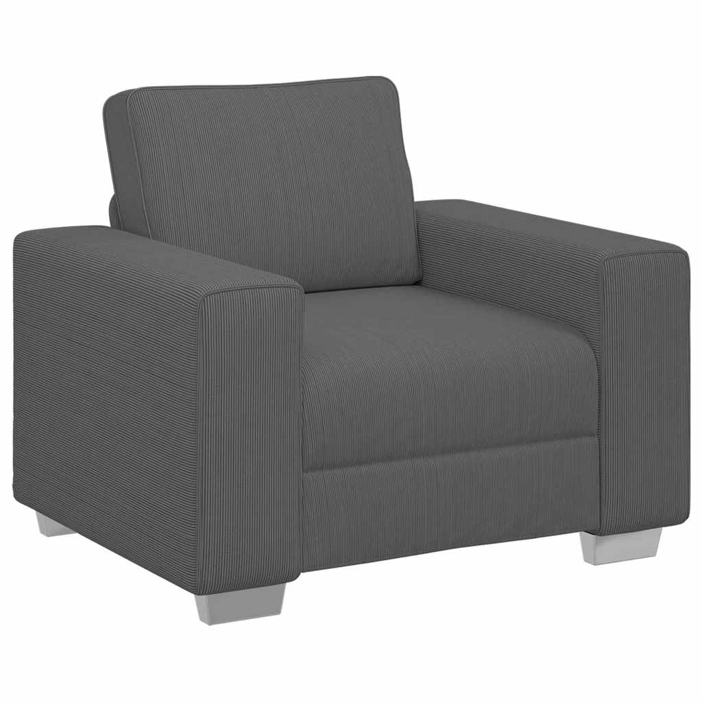 Divano Sedia Grigio Scuro 100x77x82 cm Tessuto di Velluto a Coste | homemem39