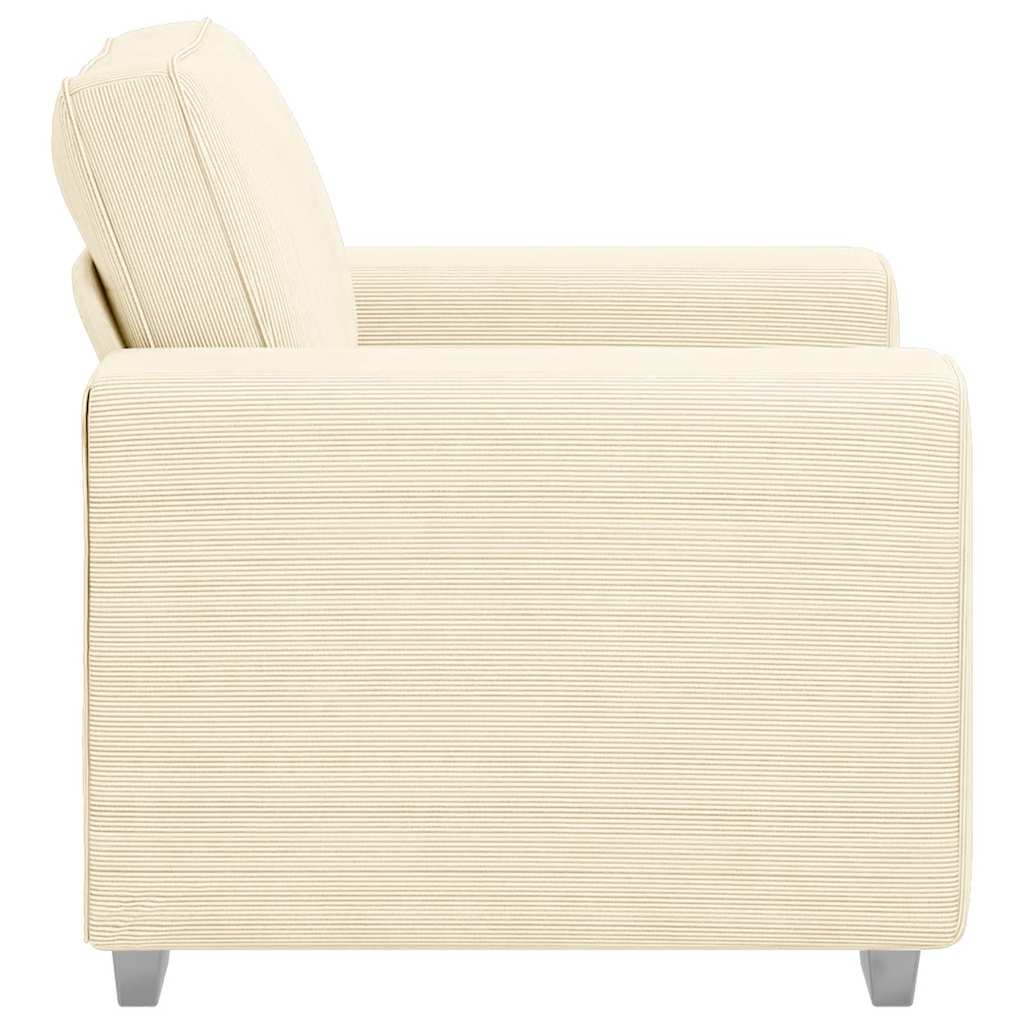 Divano Sedia Crema 100x77x82 cm Tessuto di Velluto a Coste | homemem39