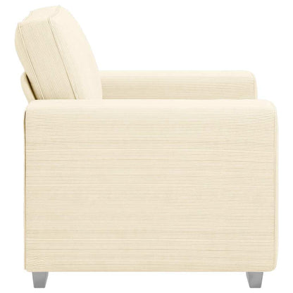 Divano Sedia Crema 60 cm Tessuto di Velluto a Coste - homemem39
