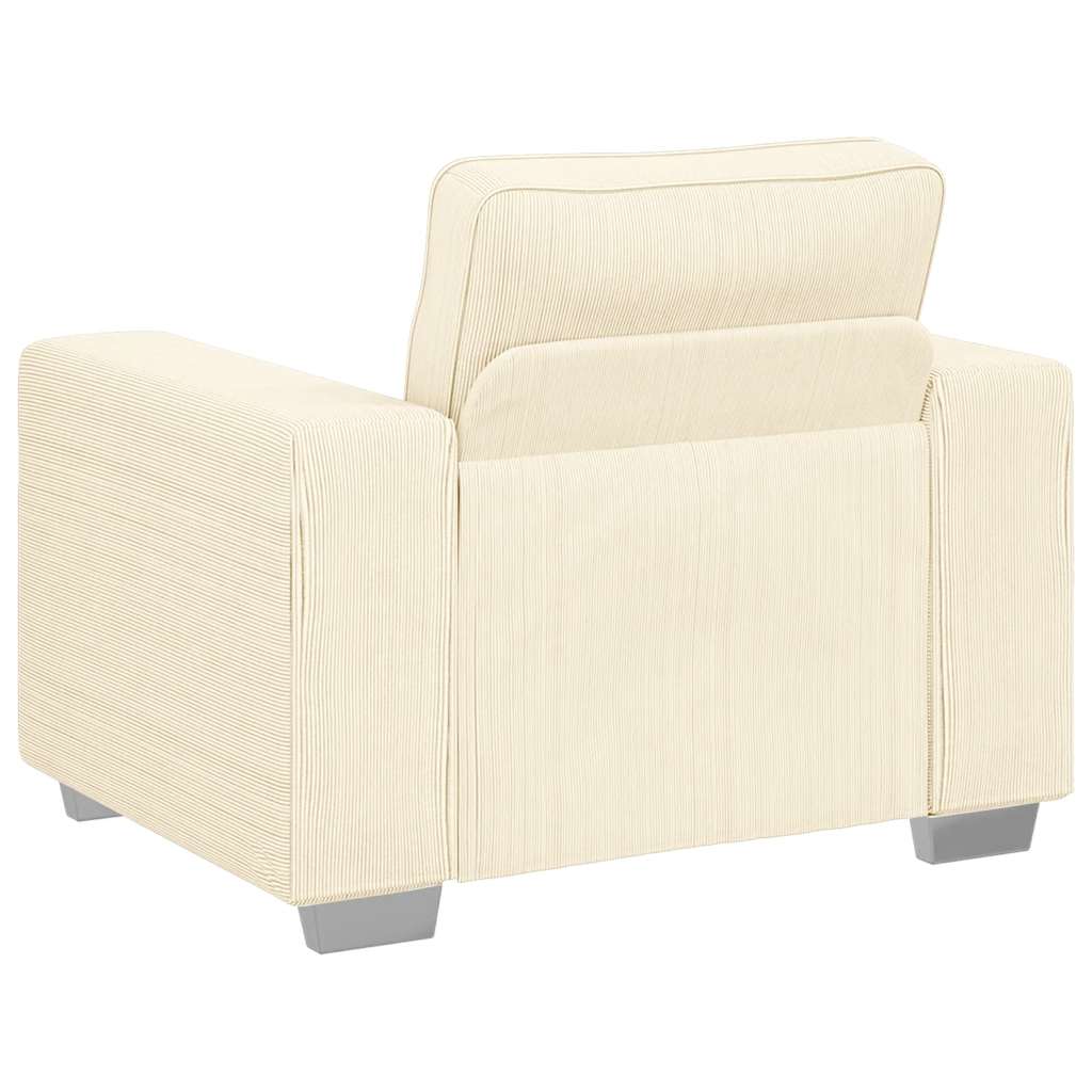Divano Sedia Crema 100x77x82 cm Tessuto di Velluto a Coste | homemem39