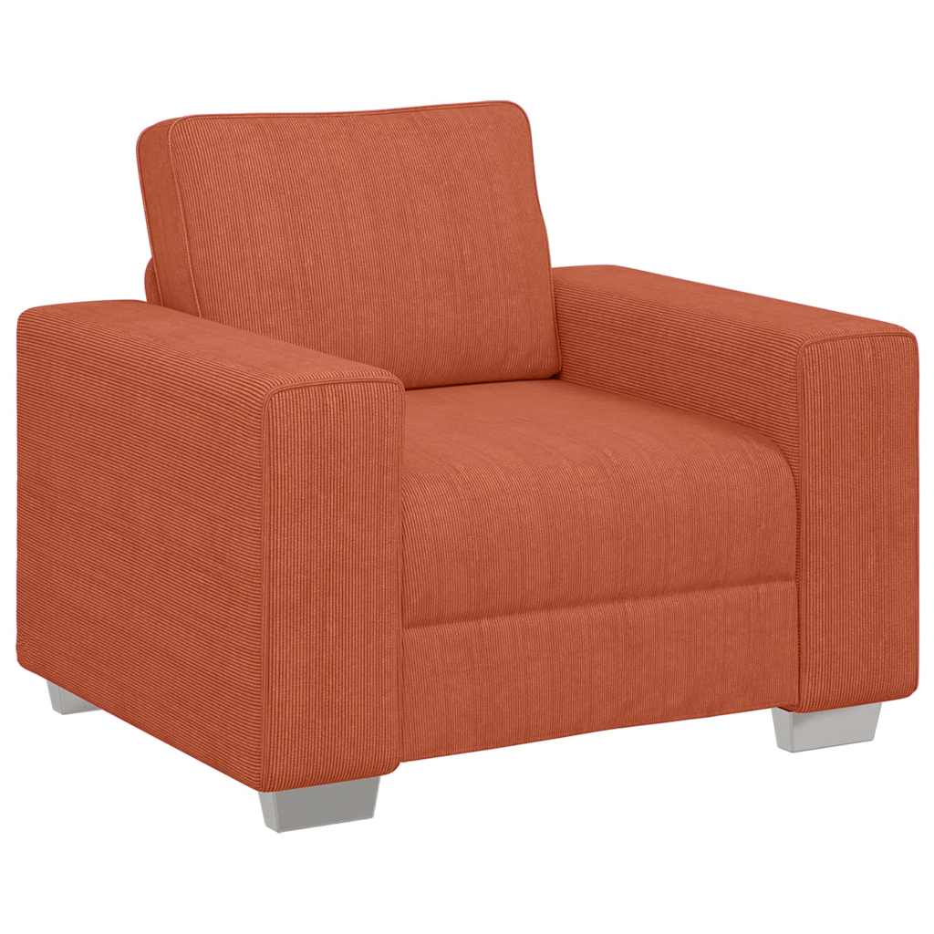 Divano Sedia Rosso Arancione 100x77x82 cm Tessuto di Velluto a Coste | homemem39