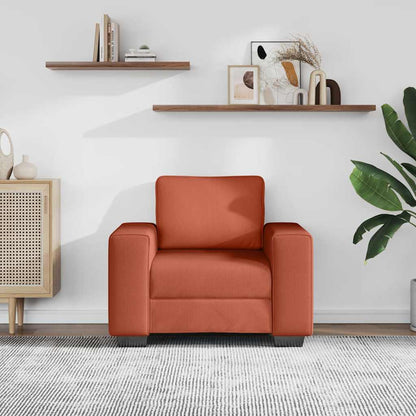 Divano Sedia Rosso Arancione 100x77x82 cm Tessuto di Velluto a Coste | homemem39