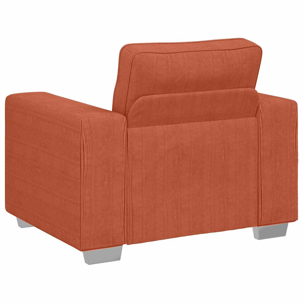 Divano Sedia Rosso Arancione 100x77x82 cm Tessuto di Velluto a Coste | homemem39