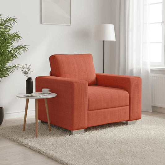 Divano Sedia Rosso Arancione 100x77x82 cm Tessuto di Velluto a Coste | homemem39