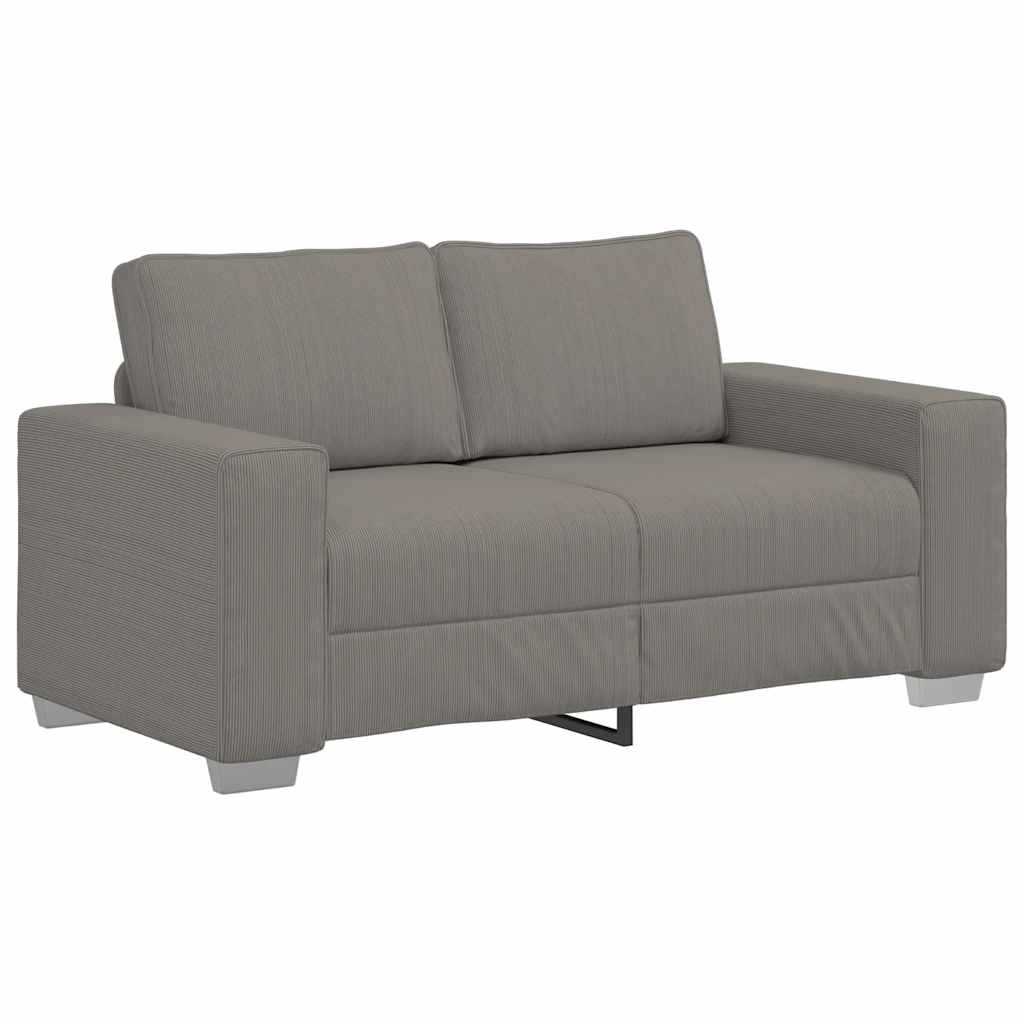 Divano Divanetto Grigio Chiaro 160x77x82cm Tessuto di Velluto a Coste
