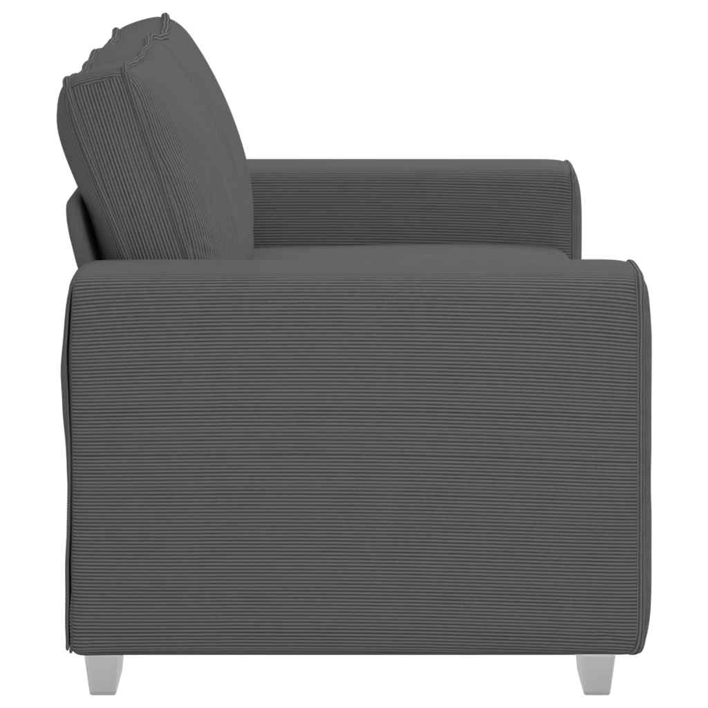 Divano Divanetto Grigio Scuro 160x77x82 cm Tessuto di Velluto a Coste