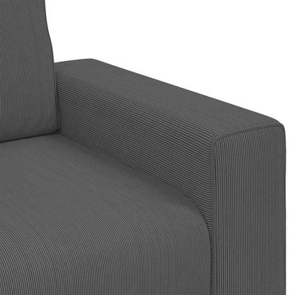 Divano Divanetto Grigio Scuro 160x77x82 cm Tessuto di Velluto a Coste