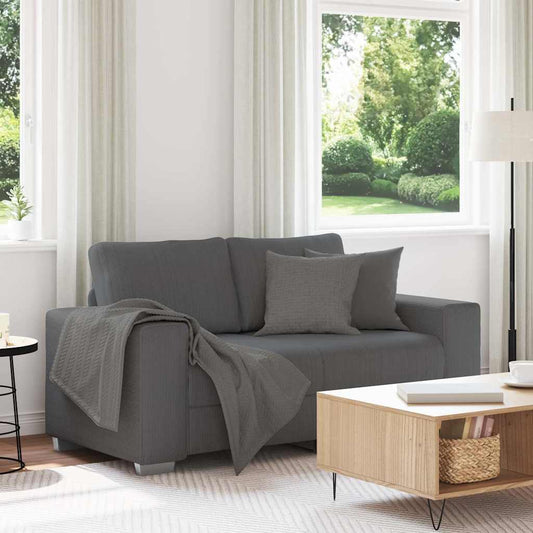 Divano Divanetto Grigio Scuro 160x77x82 cm Tessuto di Velluto a Coste