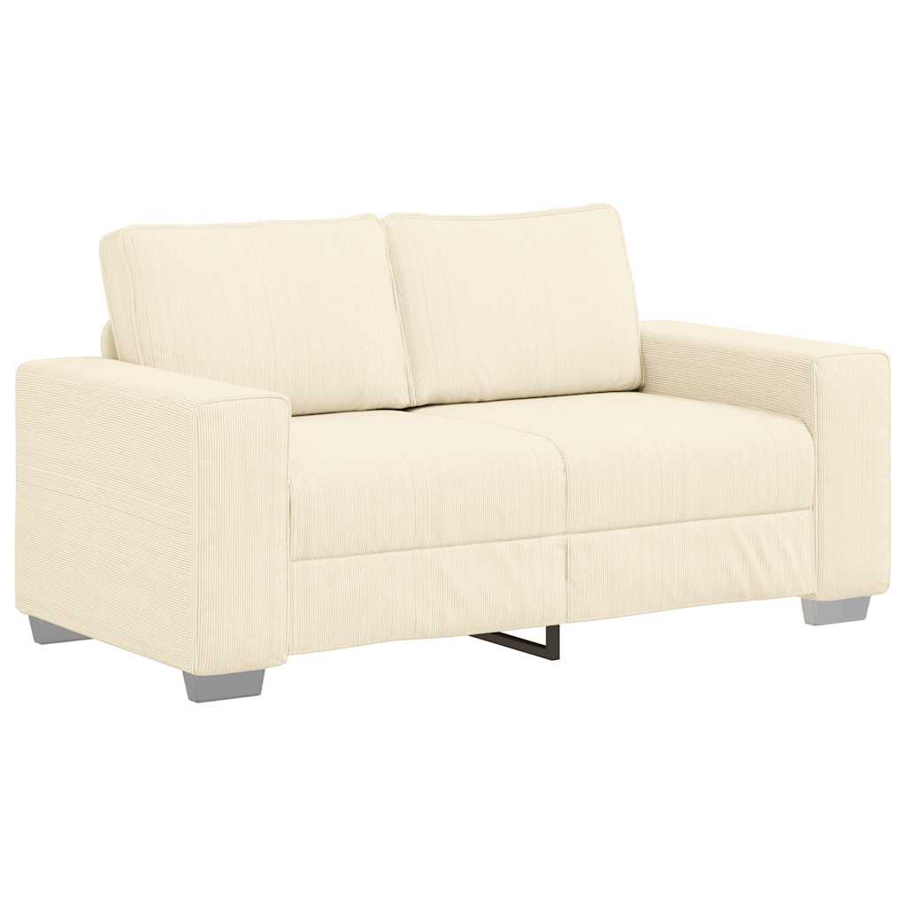 Divano Divanetto Crema 160x77x82 cm Tessuto di Velluto a Coste