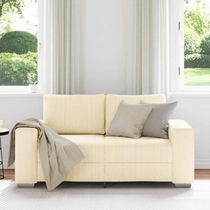 Divano Divanetto Crema 160x77x82 cm Tessuto di Velluto a Coste