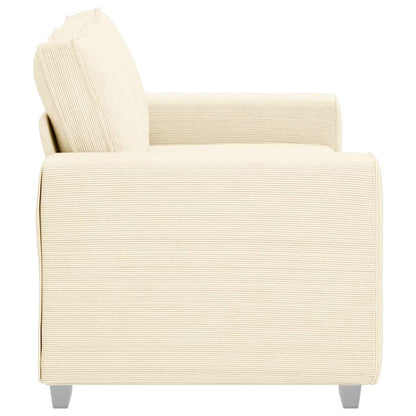 Divano Divanetto Crema 160x77x82 cm Tessuto di Velluto a Coste