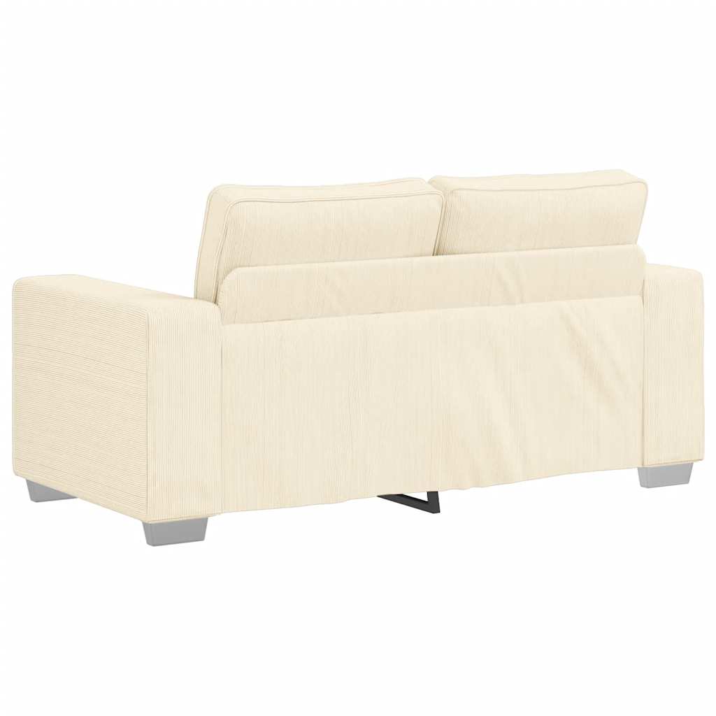 Divano Divanetto Crema 160x77x82 cm Tessuto di Velluto a Coste