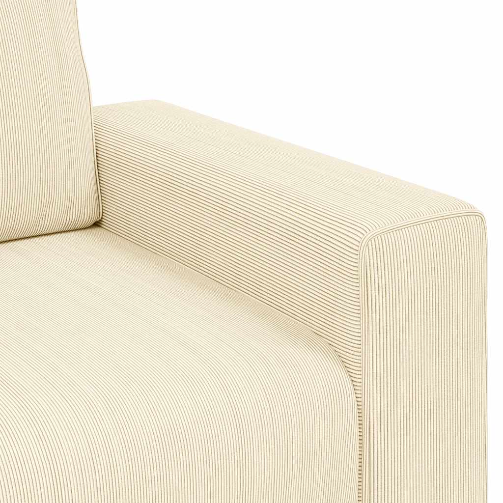 Divano Divanetto Crema 160x77x82 cm Tessuto di Velluto a Coste