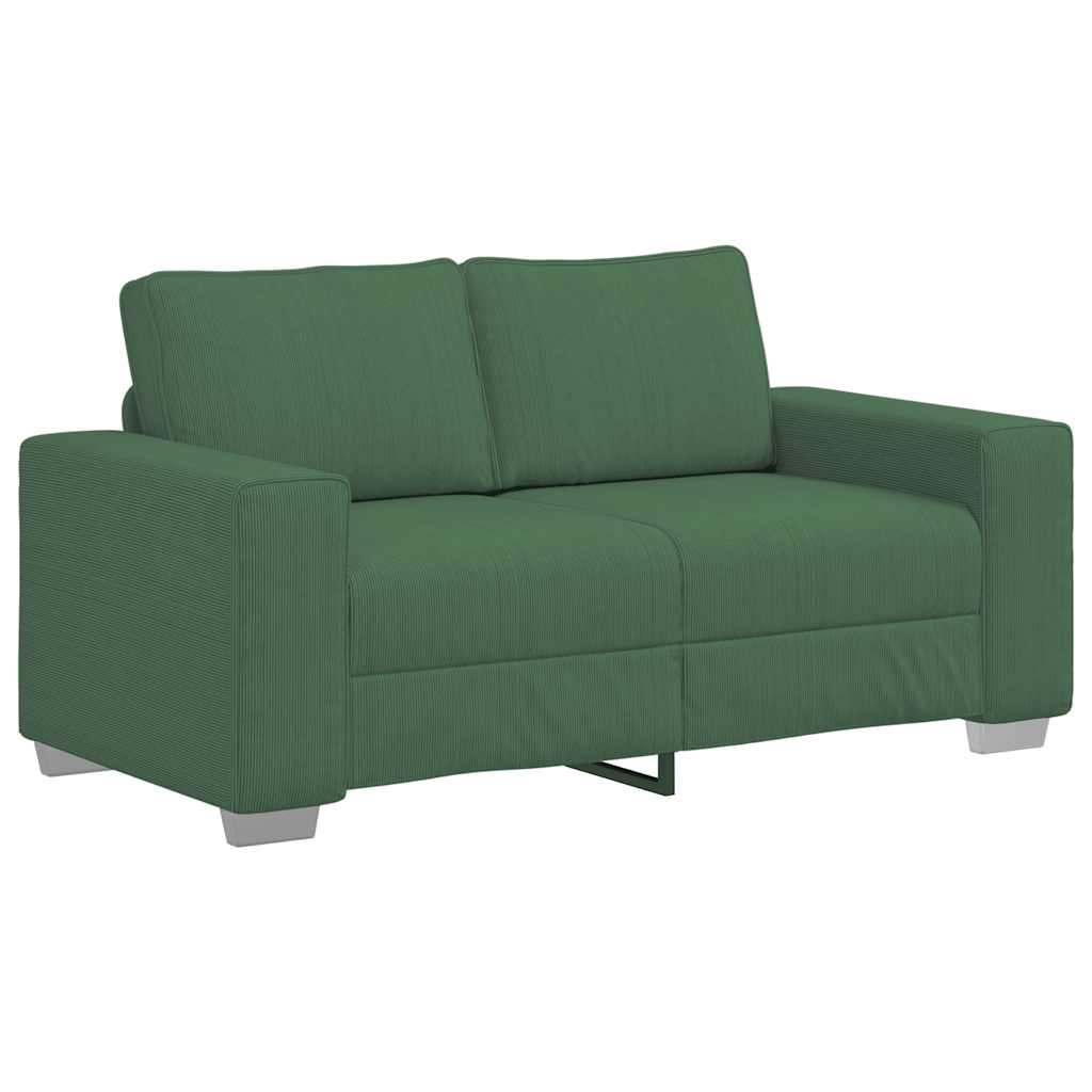 Divano Divanetto Verde Scuro 160x77x82cm Tessuto di Velluto a Coste | homemem39