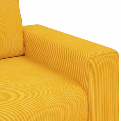 Divano Divanetto Giallo Chiaro 160x77x82cm Tessuto di Velluto a Coste
