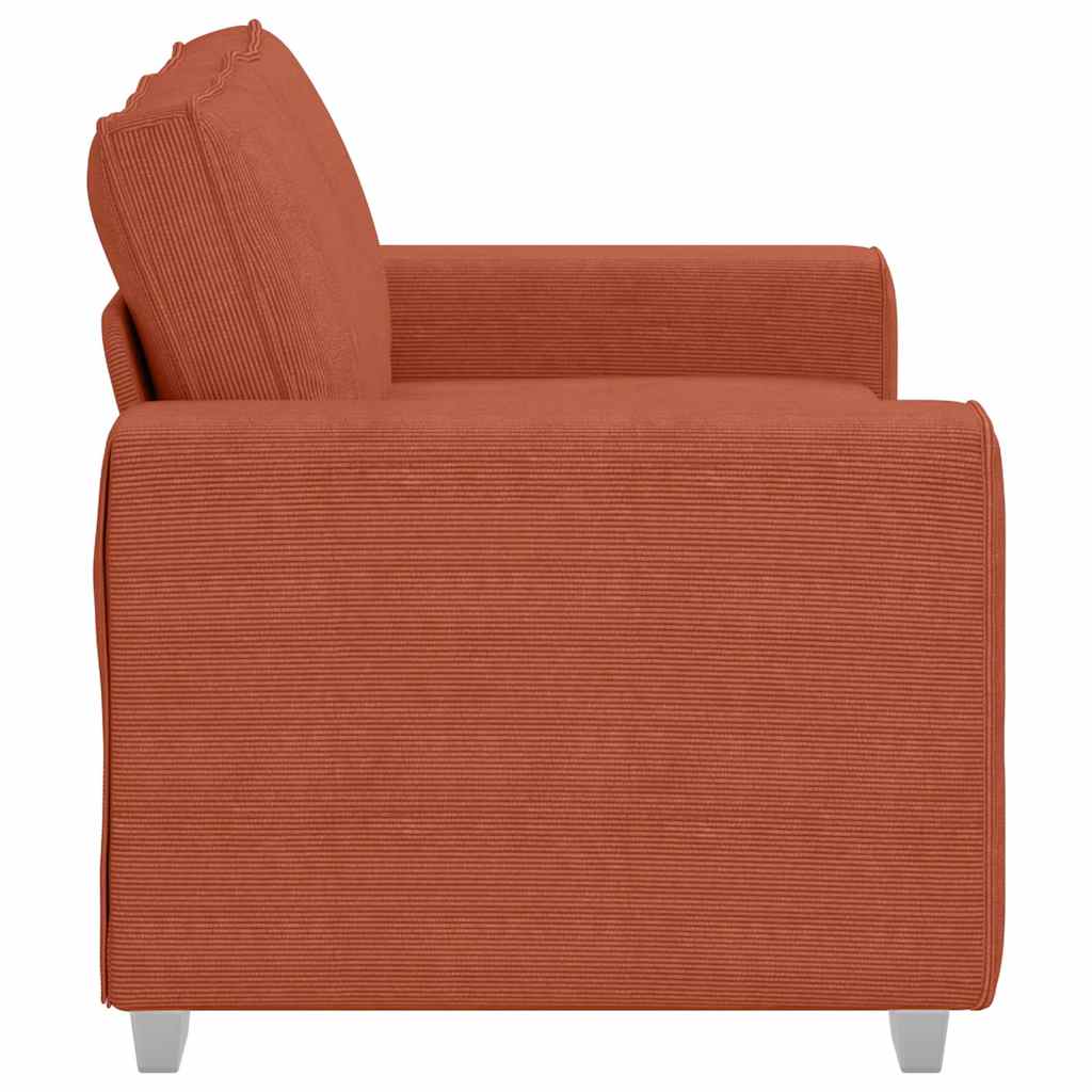 Divano Divanetto Rosso Arancione 160x77x82 cm Tessuto Velluto a Coste | homemem39