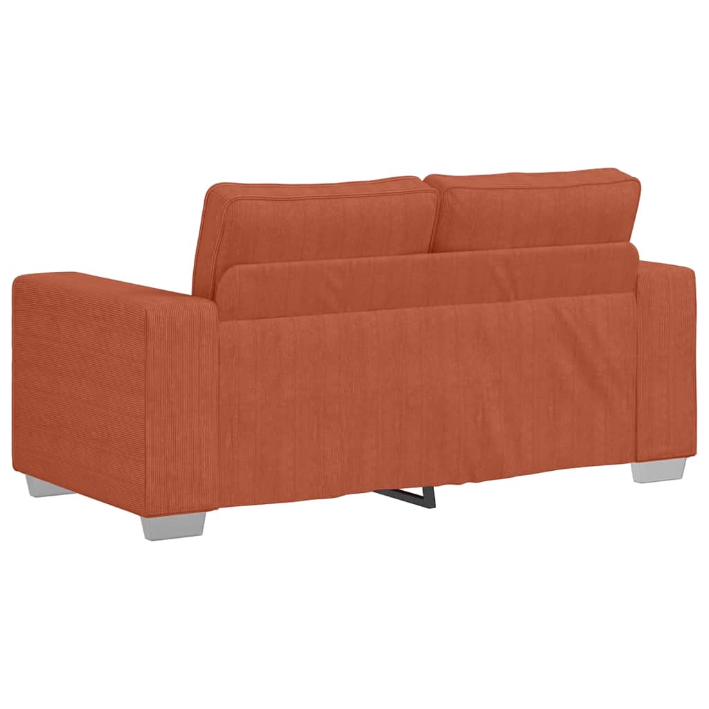Divano Divanetto Rosso Arancione 160x77x82 cm Tessuto Velluto a Coste | homemem39