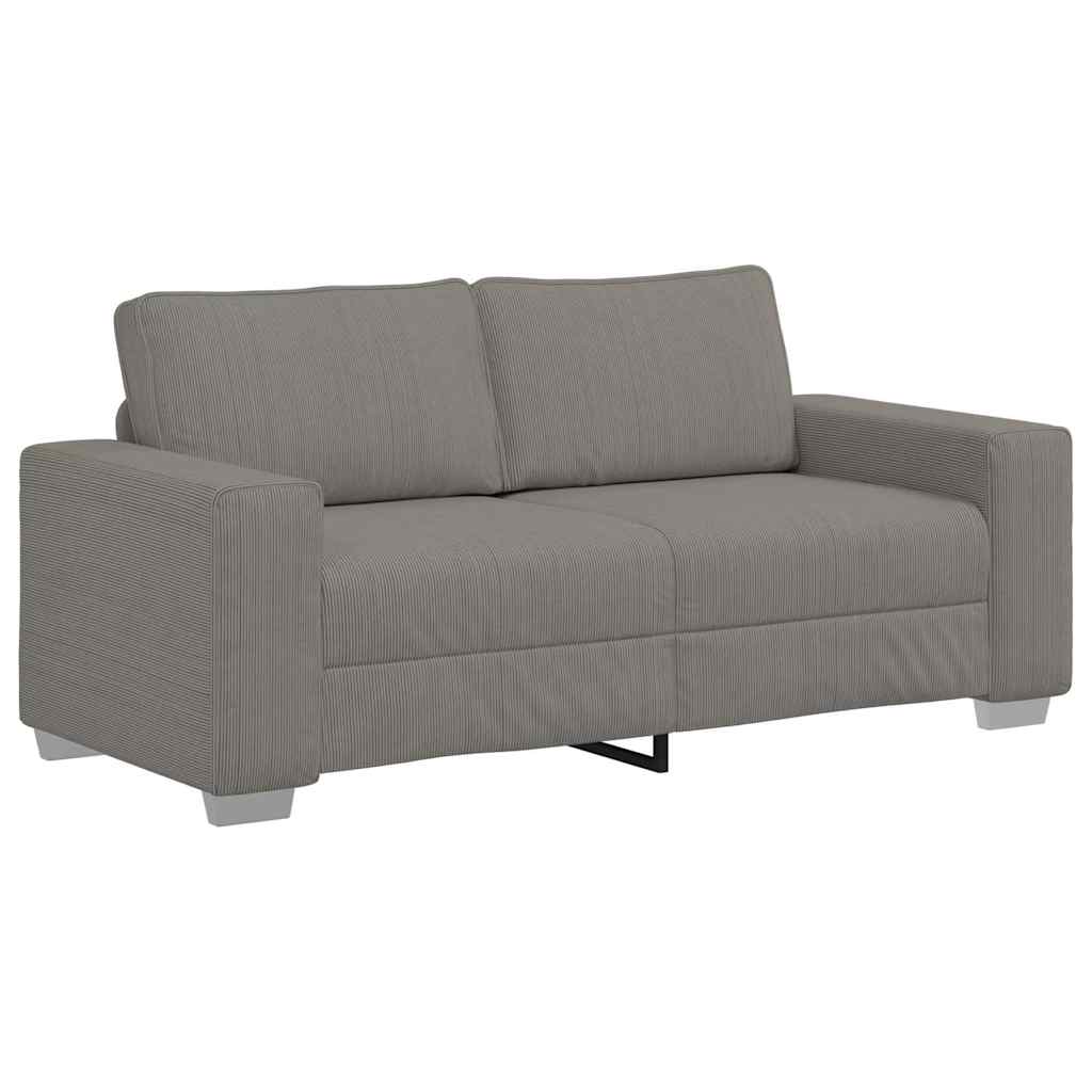 Divano Divanetto Grigio Chiaro 180x77x82cm Tessuto di Velluto a Coste | homemem39